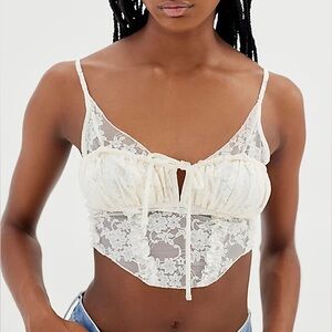 URBAN OUTFITTERS Farrah sheer lace corset top